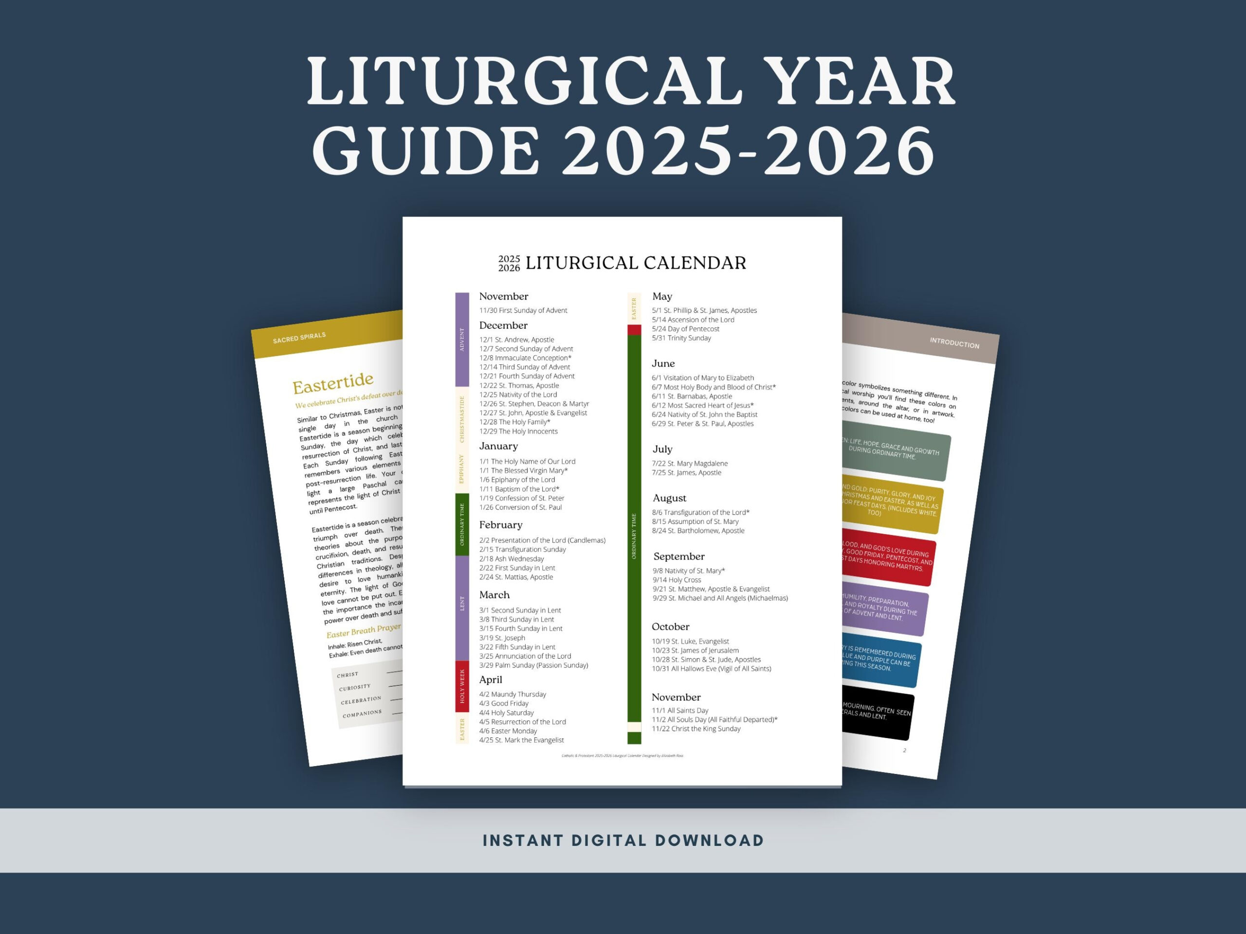 Liturgical Calendar 2025-2026: Ecumenical Church Year Guide (Pdf intended for Methodist Liturgical Calendar 2026