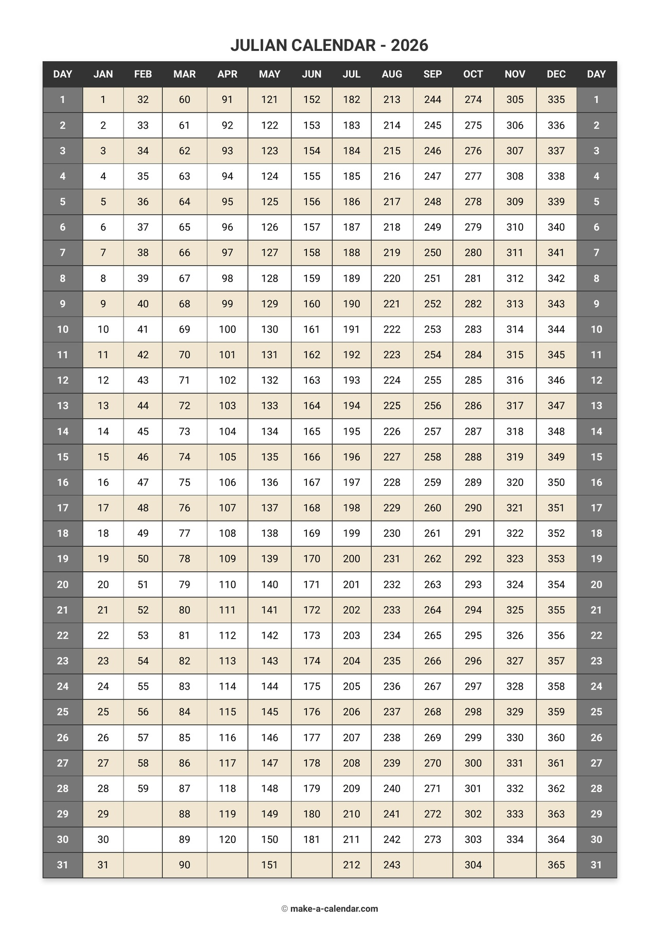 Make A Calendar | Linktree within Julian Day Calendar 2026