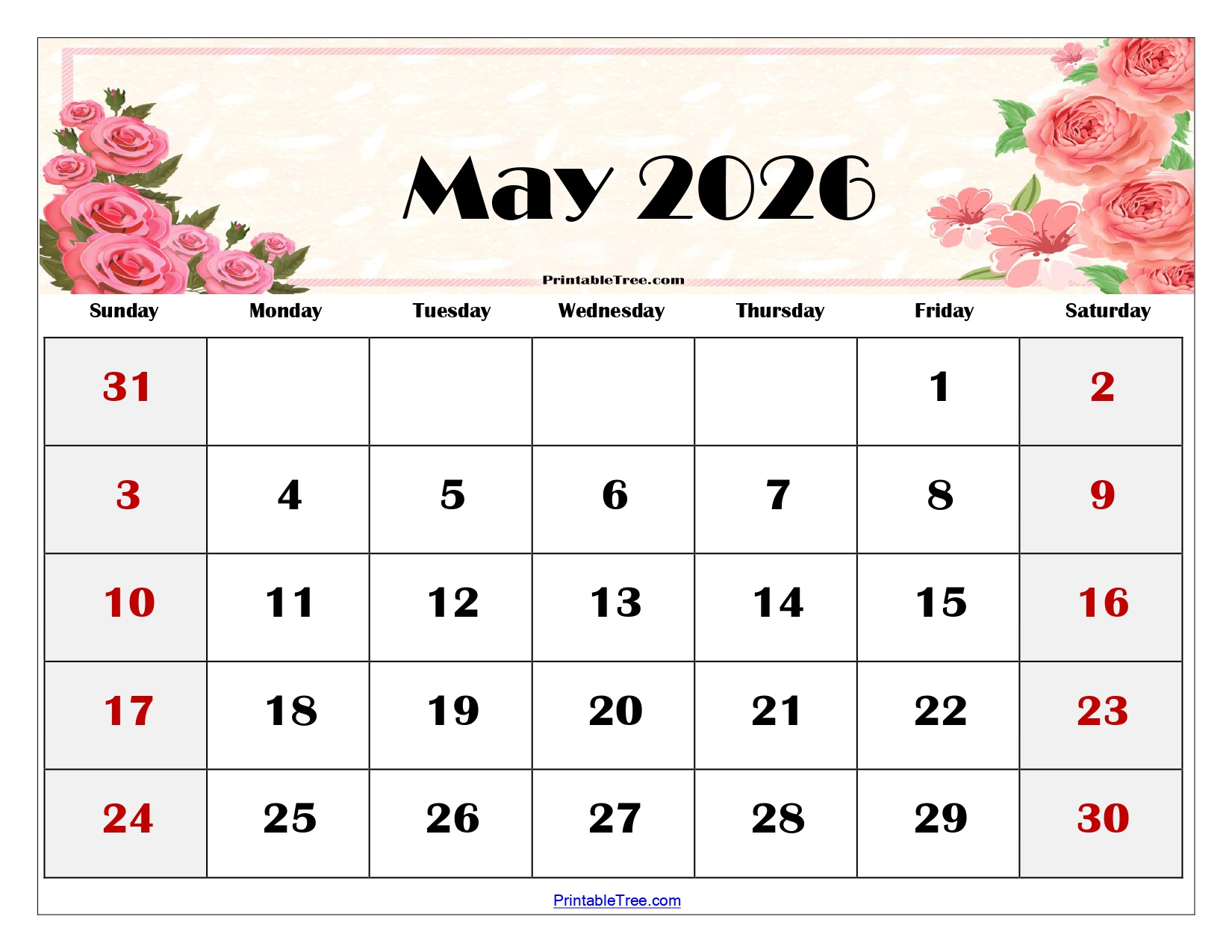 May 2026 Calendar Printable Pdf With Holiday Templates Free for Attendance Sheet May 2026