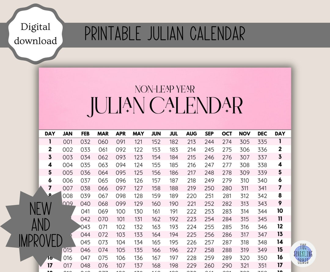 Month Julian Day Format Monthly Calendar Julian Date 310 2026 inside 2026 Monthly Calendar With Julian Dates