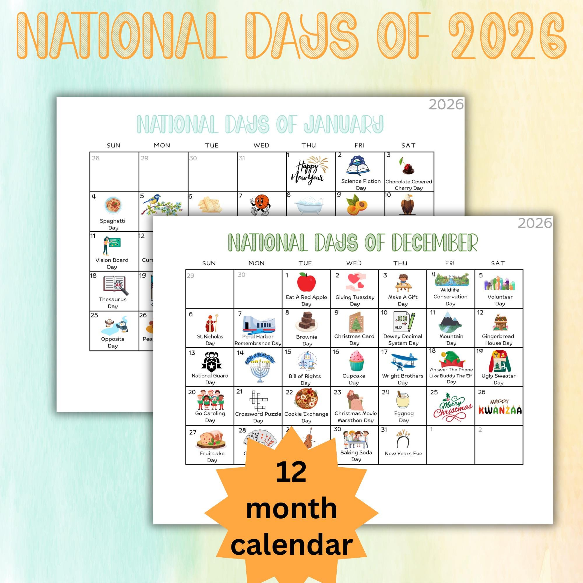 Nationale Tage Lehrmittel Vorschule Lehrer Kalender Klassenzimmer with January 14 2026 National Day
