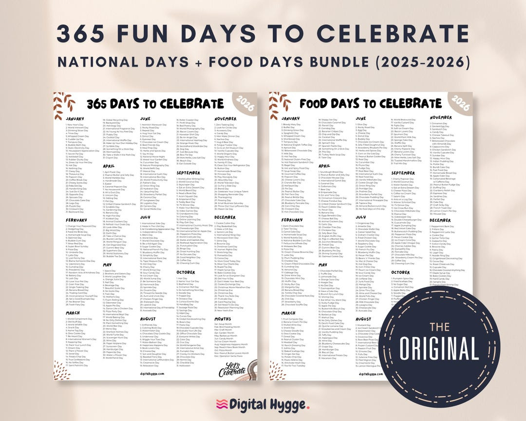 Nationalfeiertage-Kalender 2025-2026: Social Media Inhalt (Pdf throughout National Food Day Calendar 2026