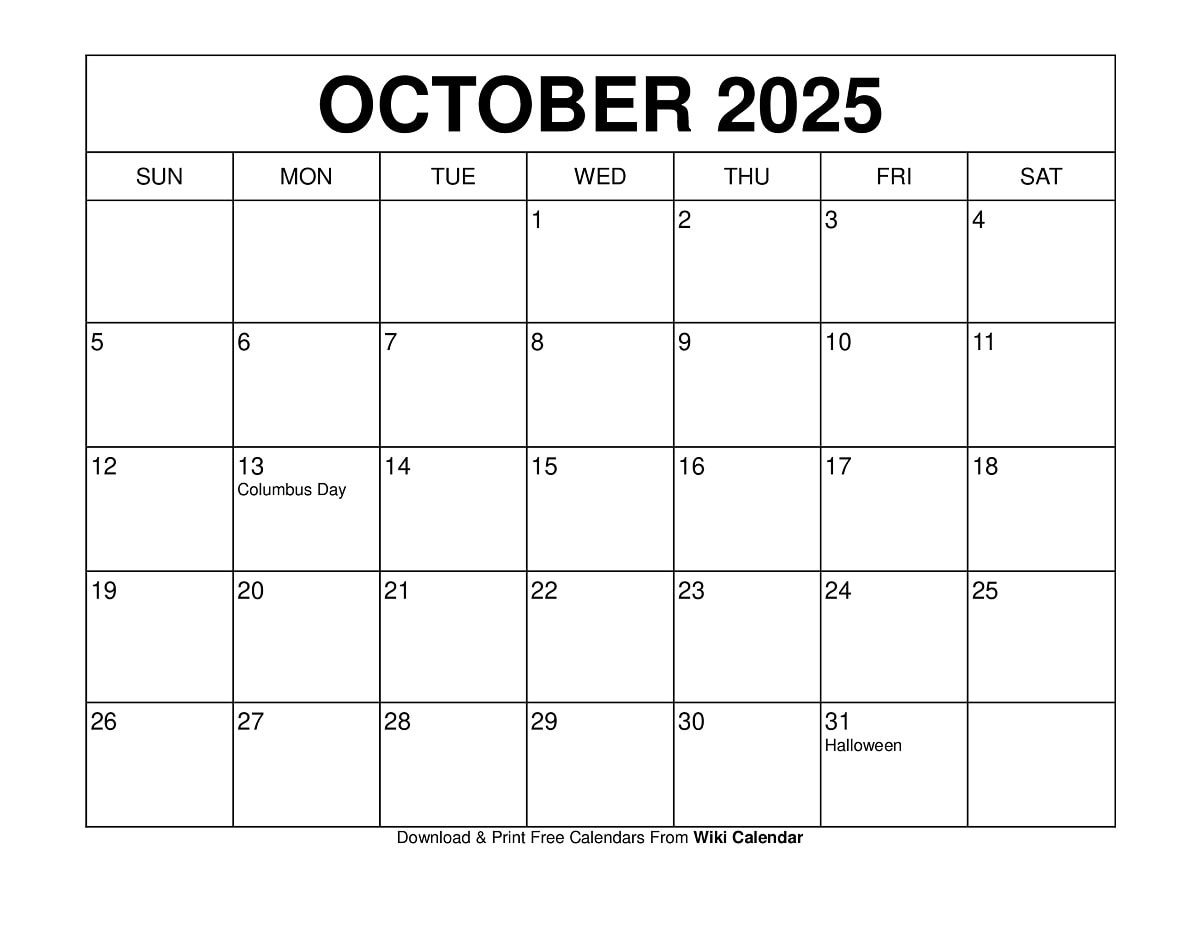 October 2025 Calendar - Printable Templates &amp;amp; More pertaining to Free Printable October 2025 Calendar