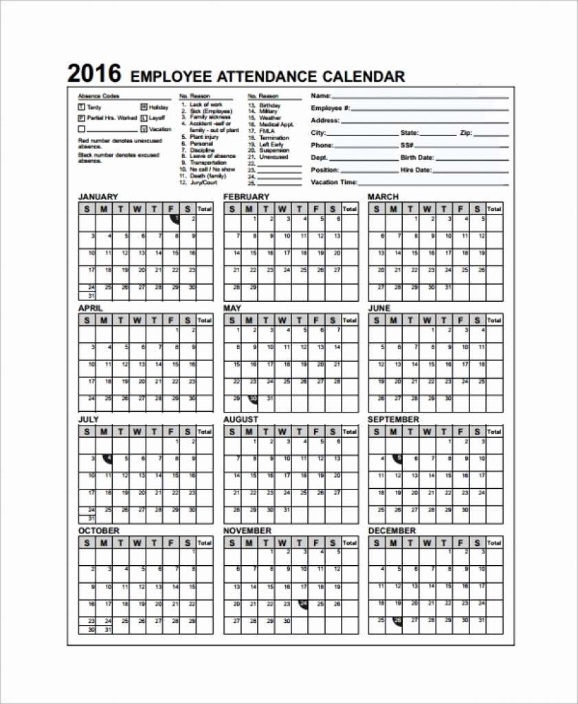 Printable 2025 Calendar 2026 Attendance Calendar Card Stock Paper with regard to PPE Employee Attendance Calendar 2026