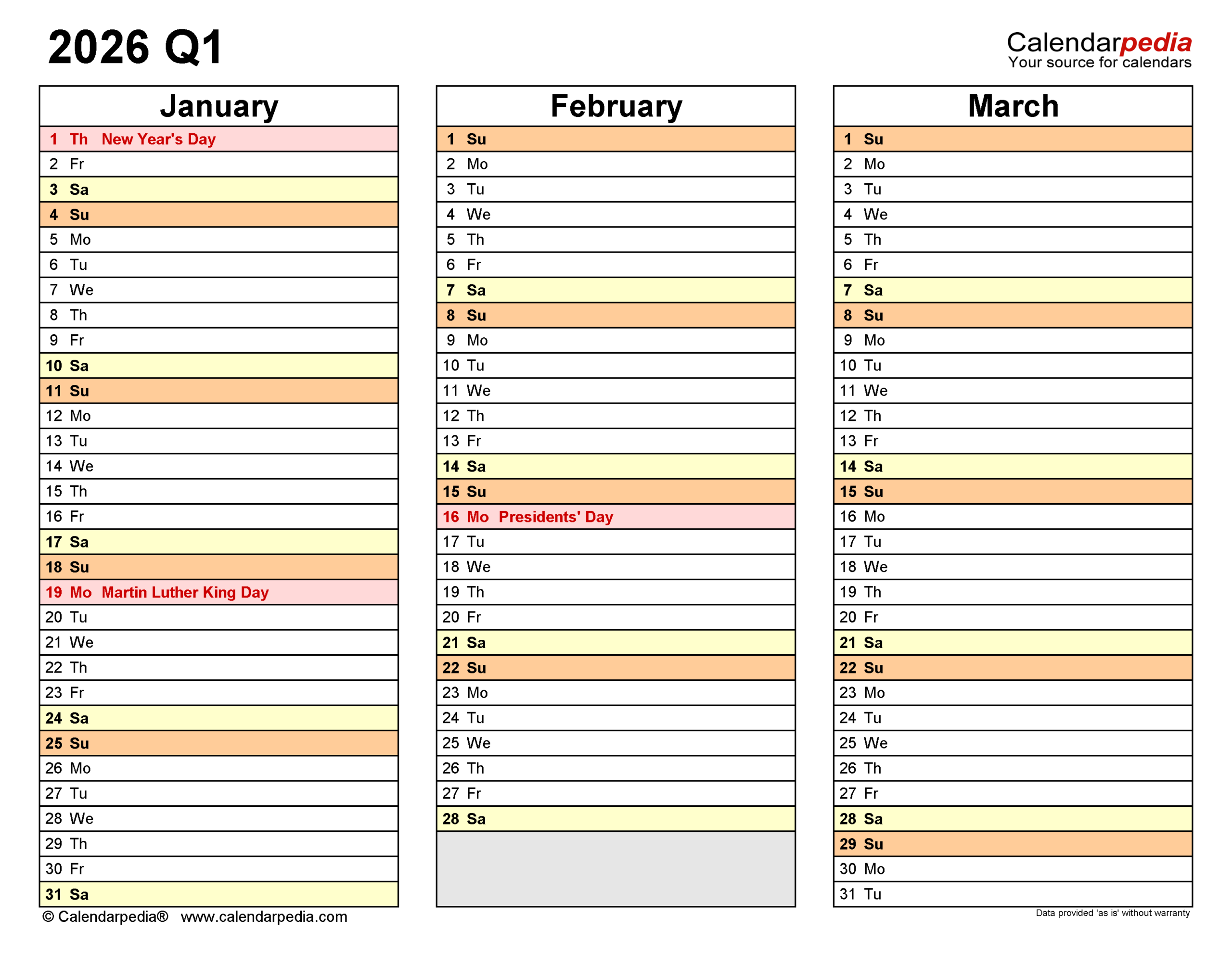 Quarterly Calendars 2026 - Free Printable Pdf Templates inside Free Printable Quarterly Calendar 2026