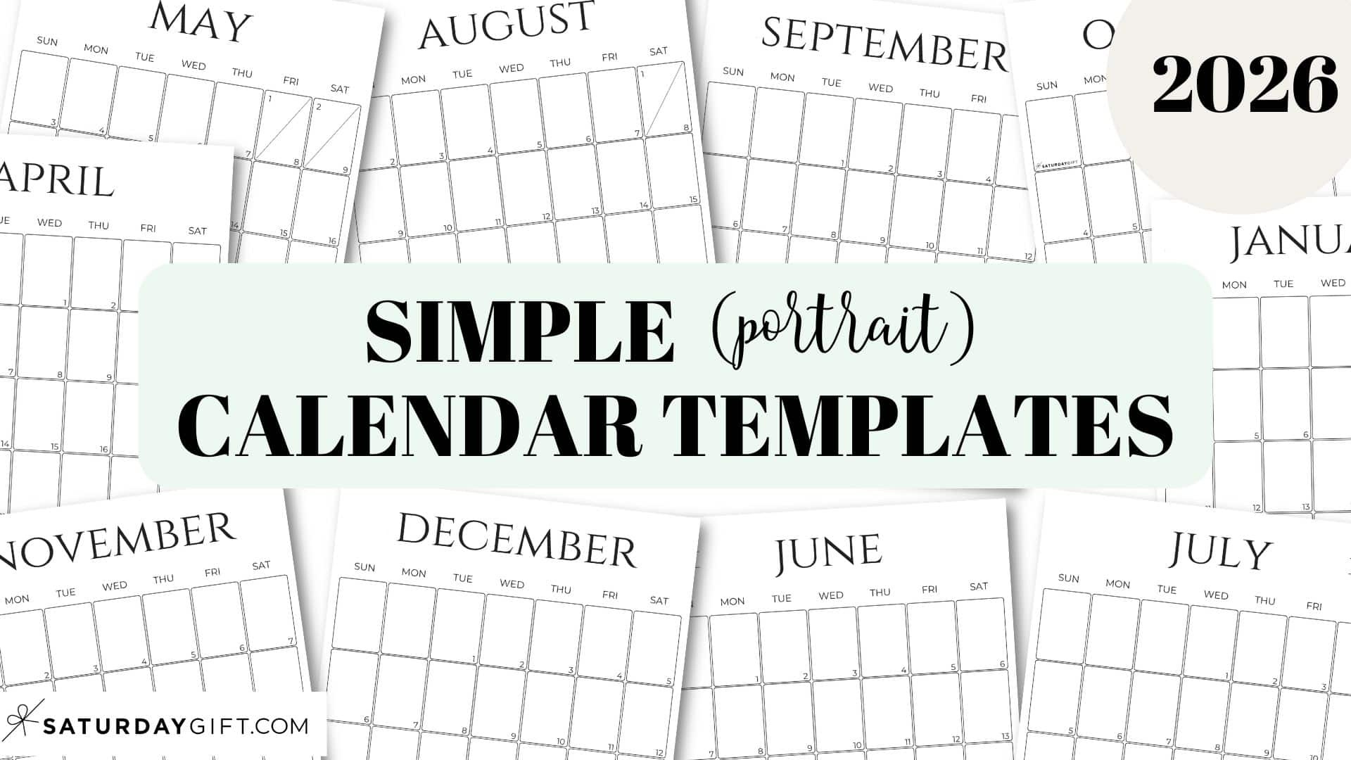 Simple Calendar 2026 - Free Printable Vertical Calendars within Free Printable Vertical Monthly Calendar 2026