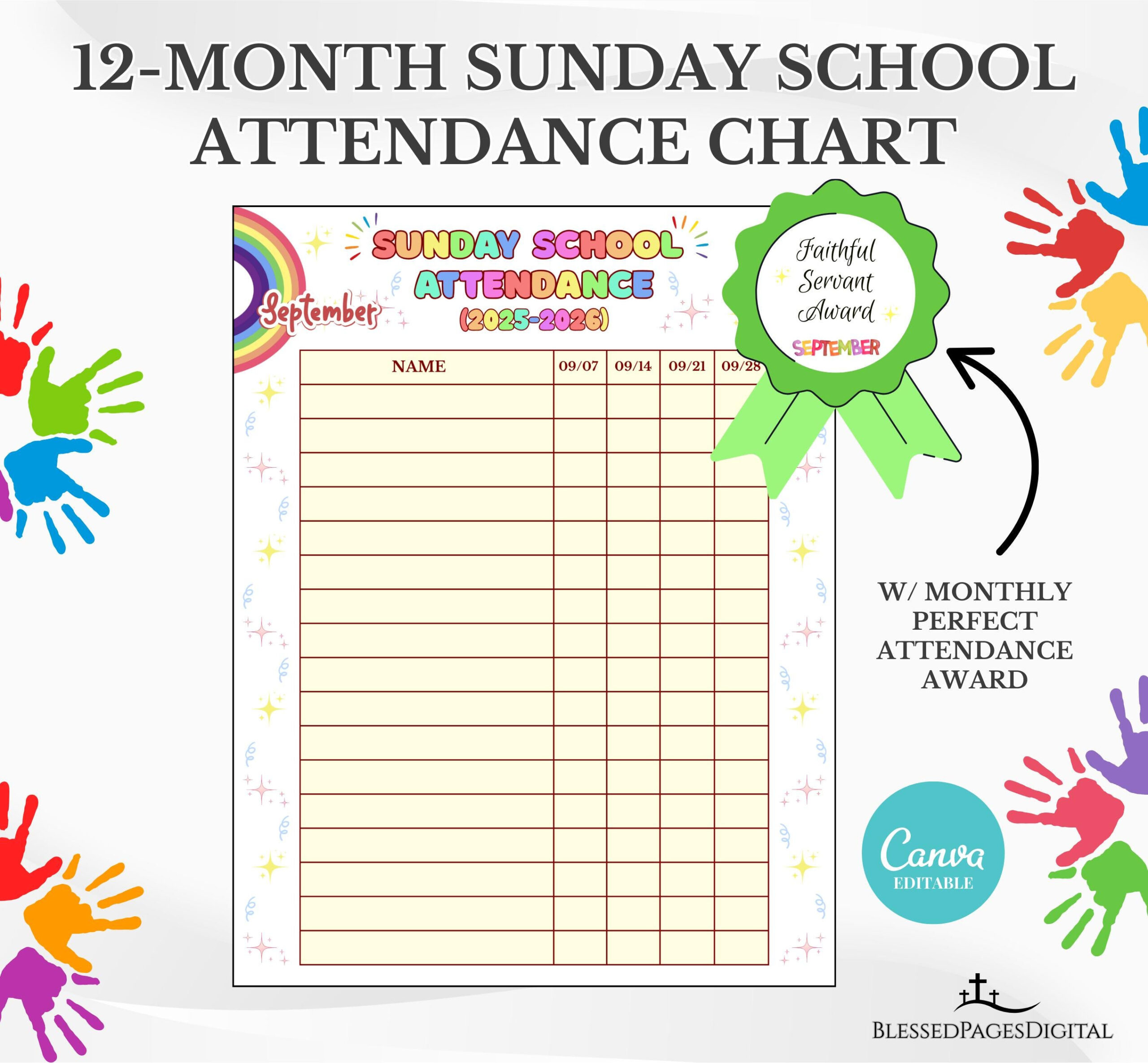 Sunday School Attendance Sheet Template - Etsy Hong Kong with regard to Sunday School Attendance 2026
