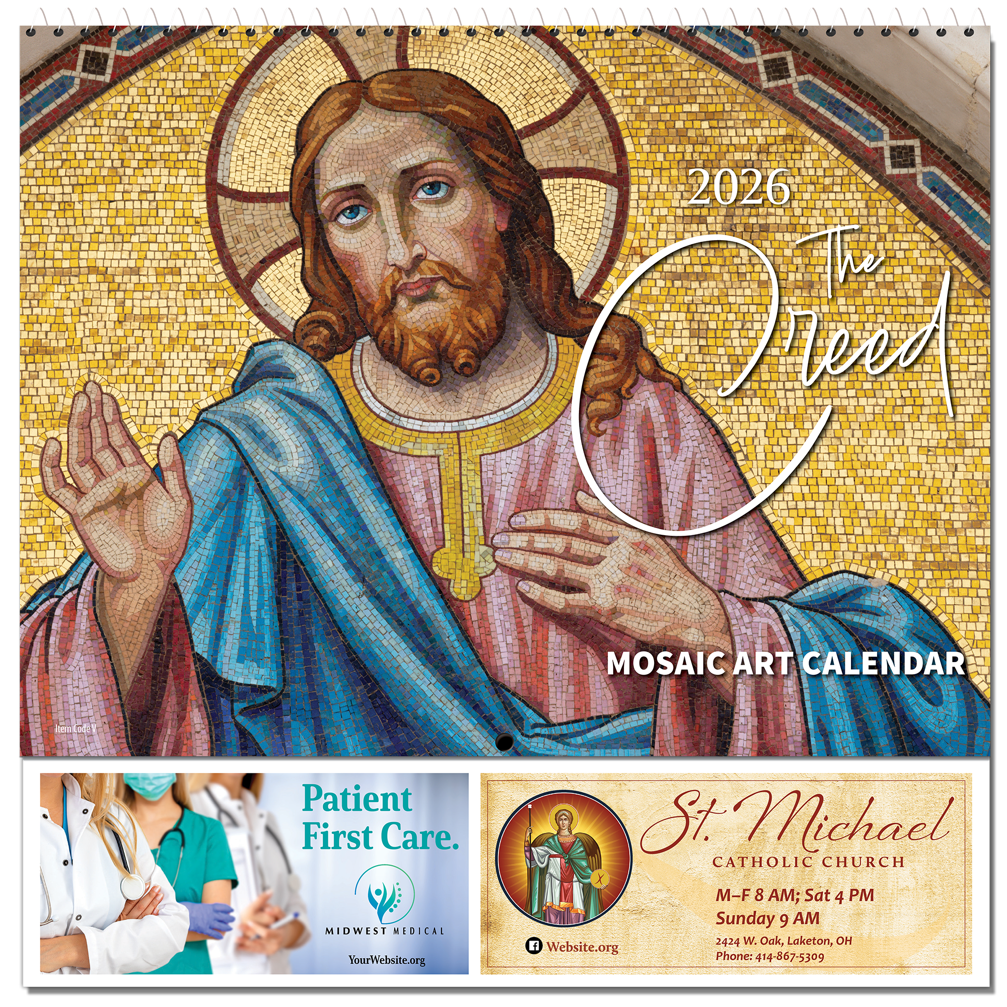 The Creed - English | Blue Mound Graphics for Liturgical Calendar 2026 Cofe