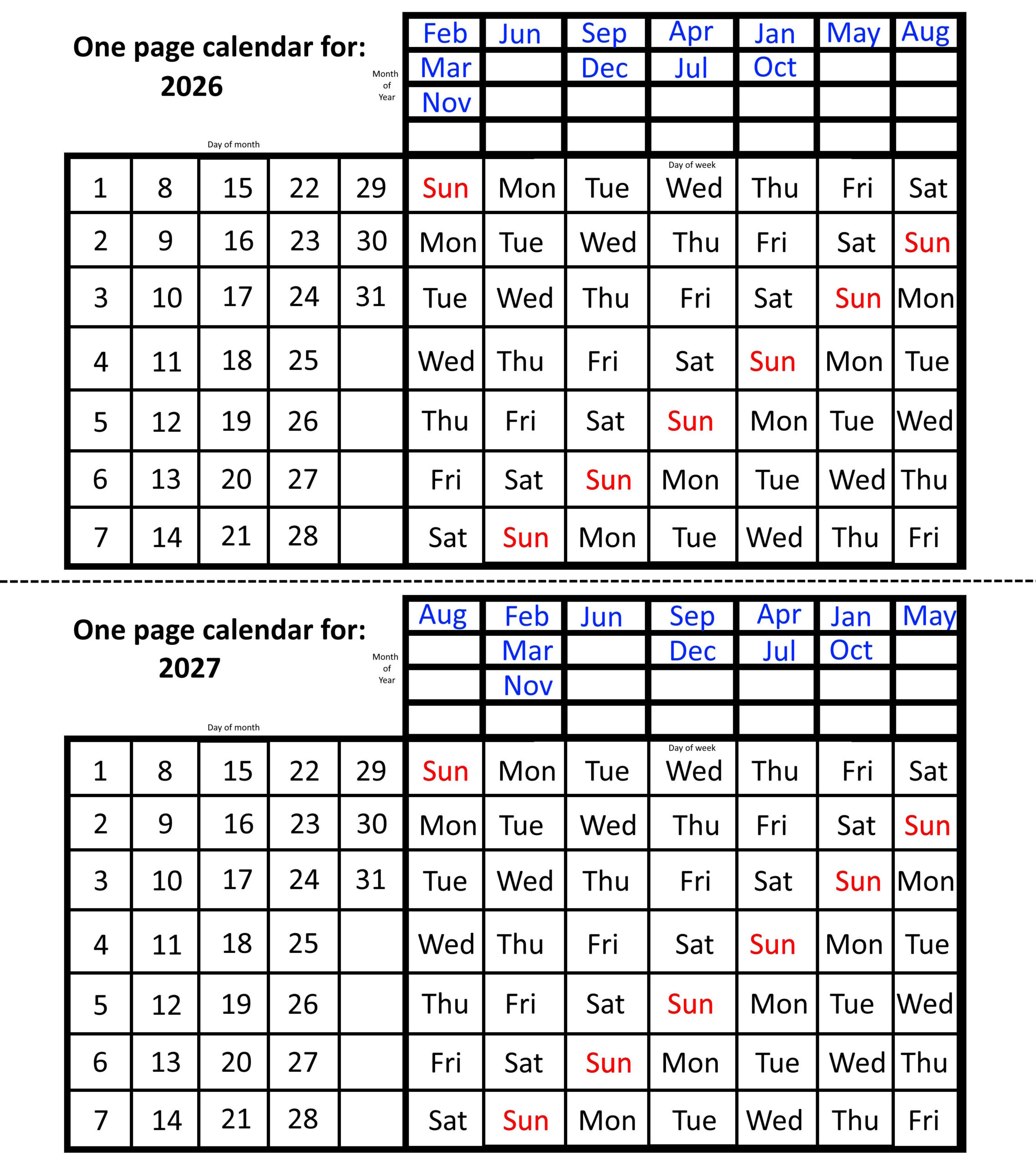 The Simple, One-Page Calendar That Lasts All Year - Big Think pertaining to What Calendar Year is the Same As 2026?