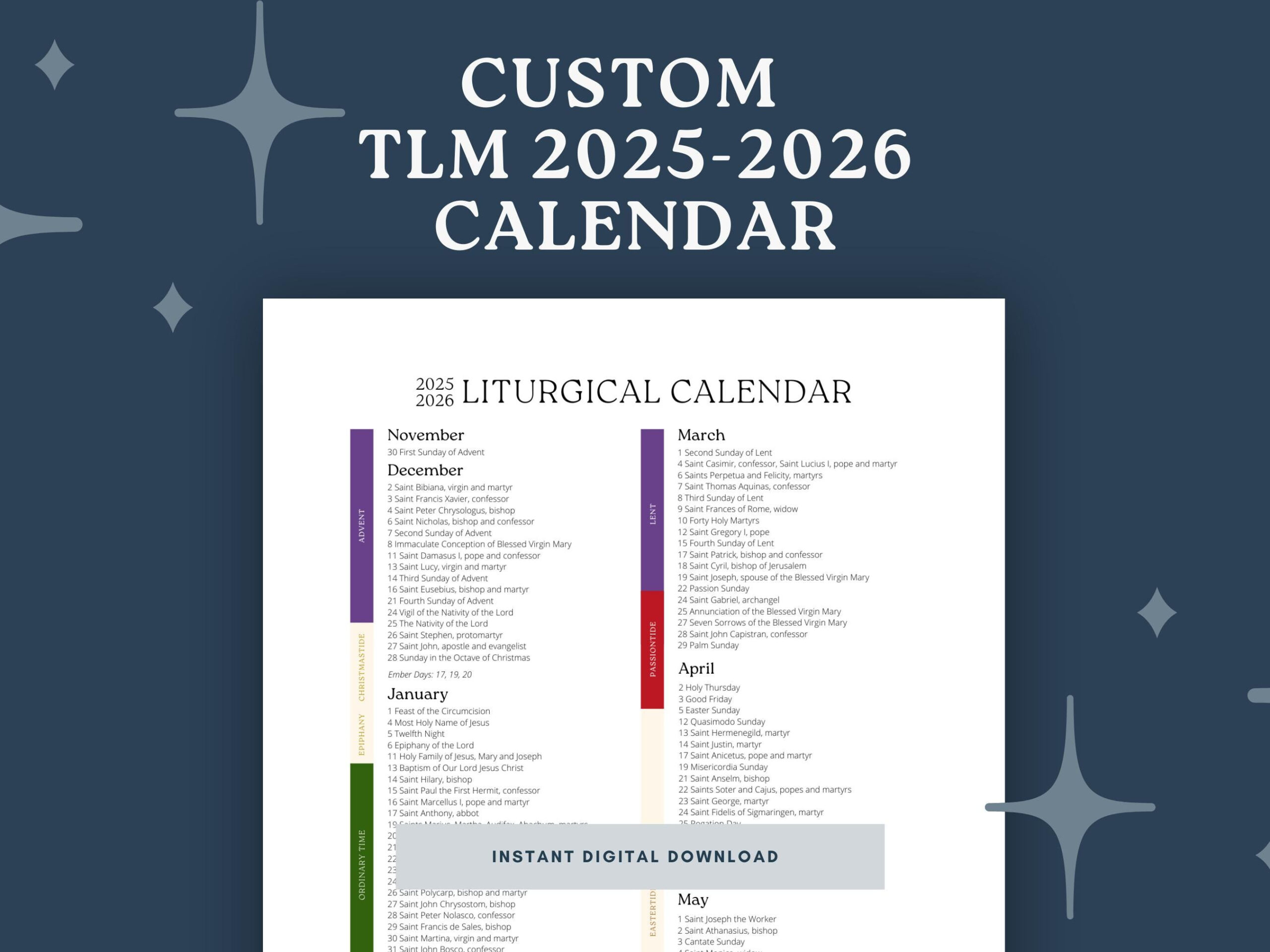 Traditional Latin Mass For 2025-2026 Liturgical Calendar | Custom intended for Usccb Liturgical Calendar 2026