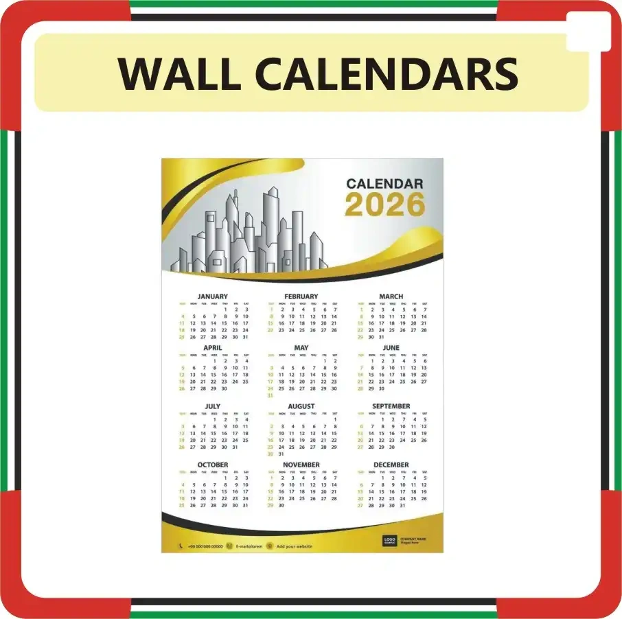 Wall Calendar 2026 Printing Online In Dubai | Wall Calendar Shop for Calendar 2026 Printable Free Uae