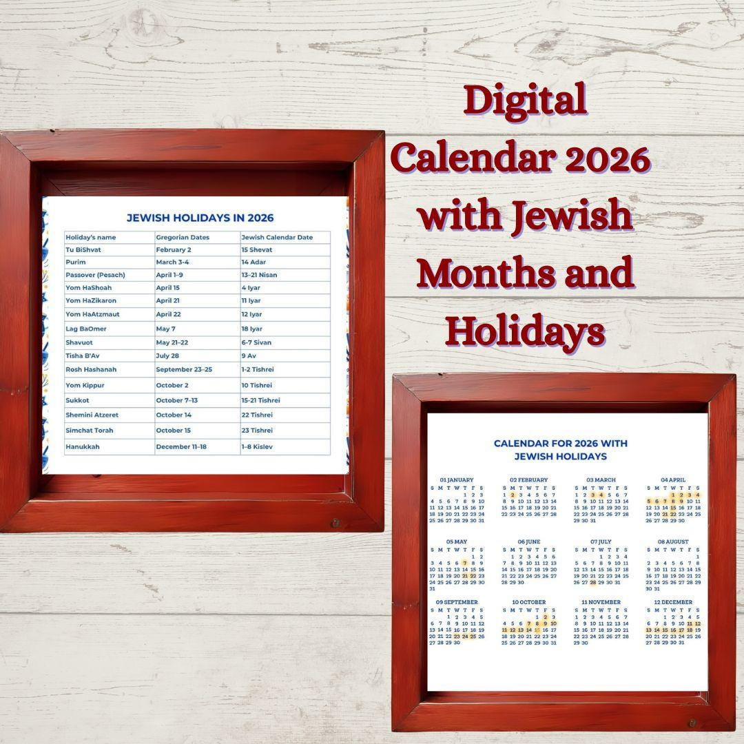 2026 Jewish Calendar Printable | Hebrew Months And Holidays (Pdf throughout Jewish Calendar February 2026