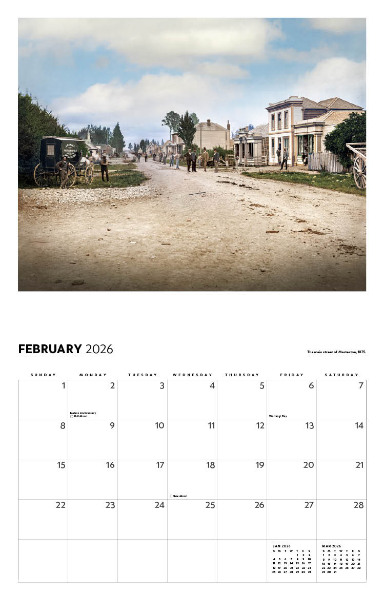 2026 New Zealand Our Past In Colour - Potton &amp;amp; Burton throughout February 2026 Calendar New Zealand