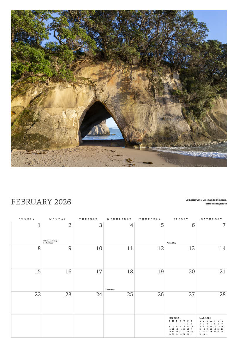 2026 Reflections Of New Zealand Calendar - Potton &amp;amp; Burton intended for February 2026 Calendar New Zealand