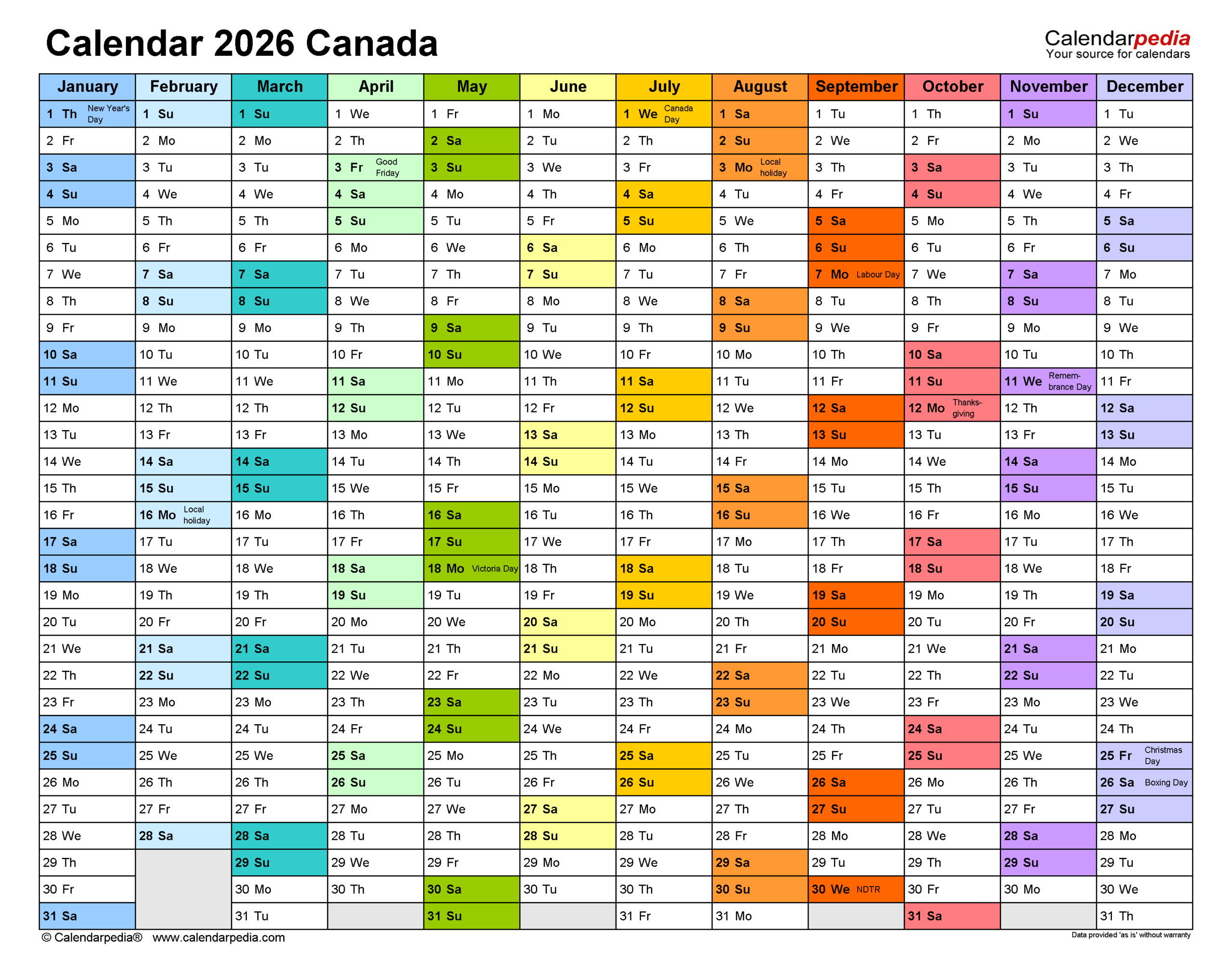 Canada Calendar 2026 - Free Printable Pdf Templates with regard to February 2026 Calendar Ontario