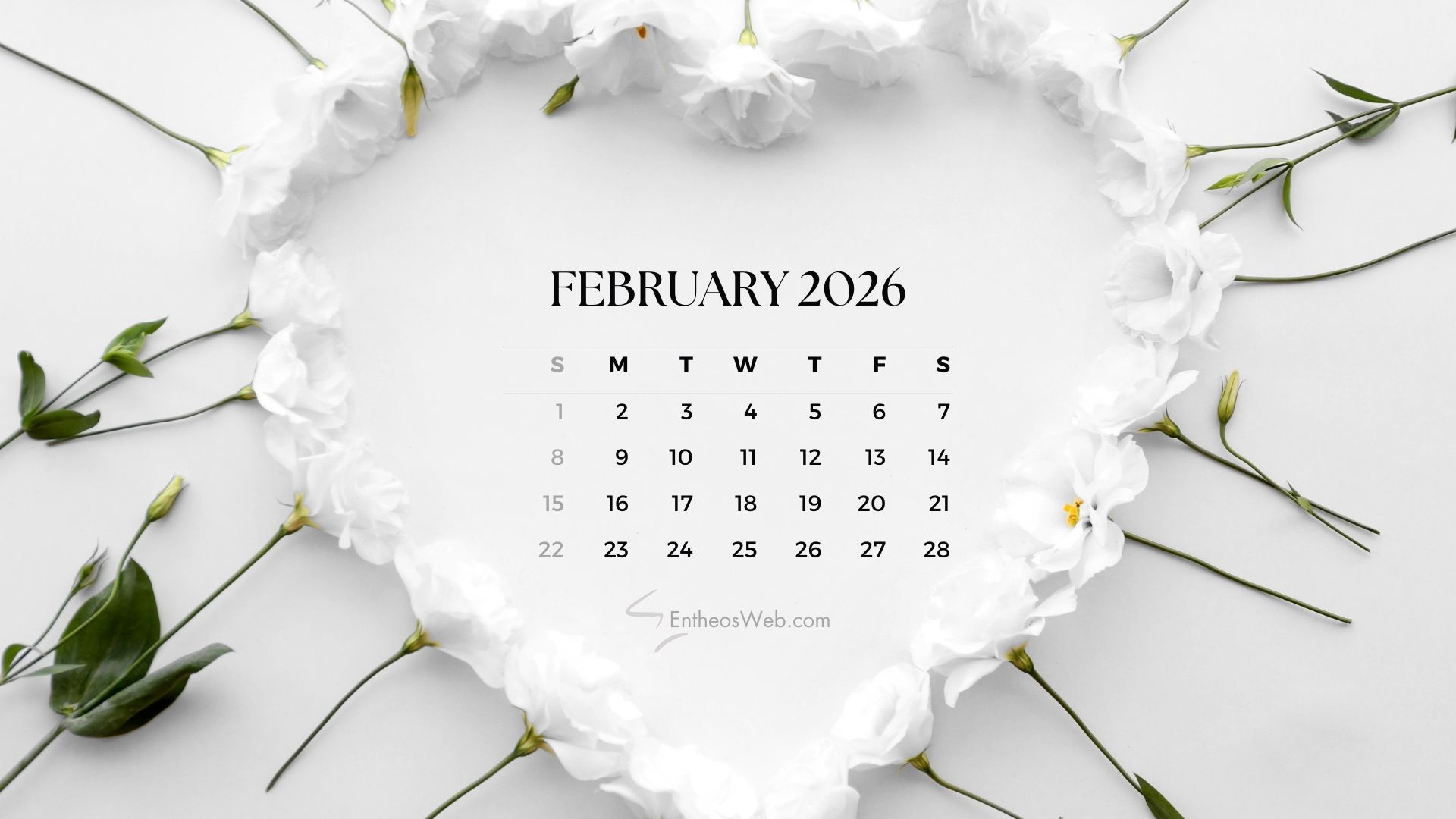 February 2026 Calendar Desktop Wallpapers | Entheosweb with regard to February 2026 Calendar Wallpaper
