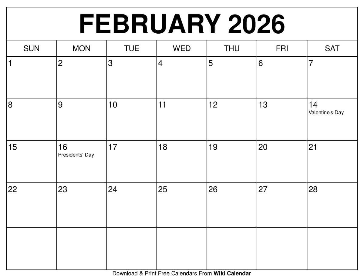 February 2026 Calendar - Printable Templates &amp;amp; More with regard to Free Printable February 2026 Calendar