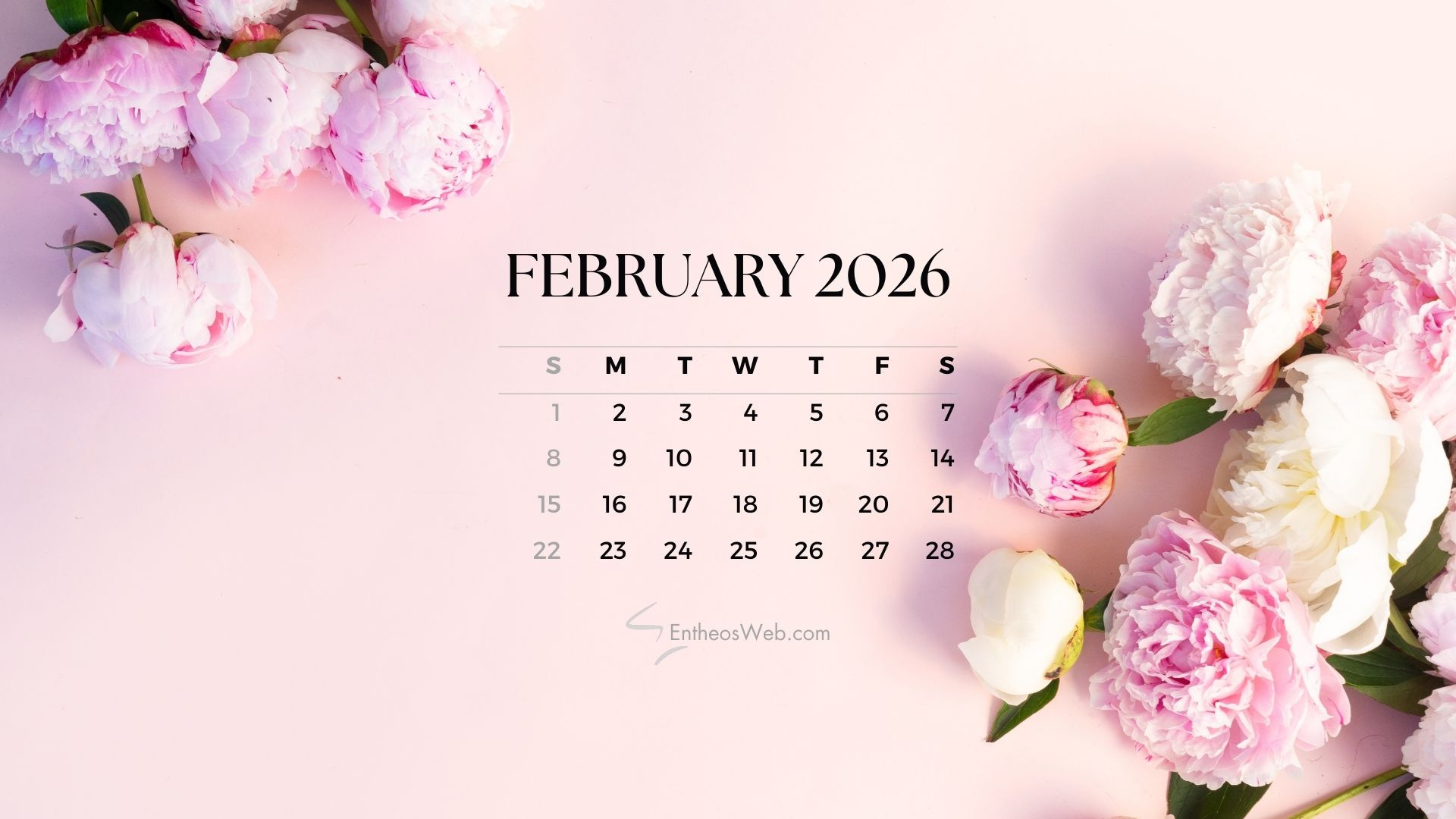 February 2026 Desktop Wallpaper Calendars | Entheosweb pertaining to February 2026 Calendar Wallpaper