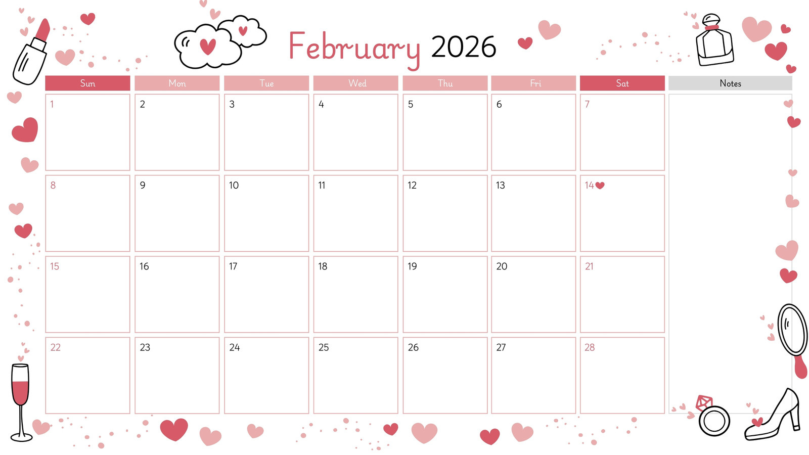 Free To Customize February 2026 Calendar Templates | Canva inside Daily Calendar February 2026