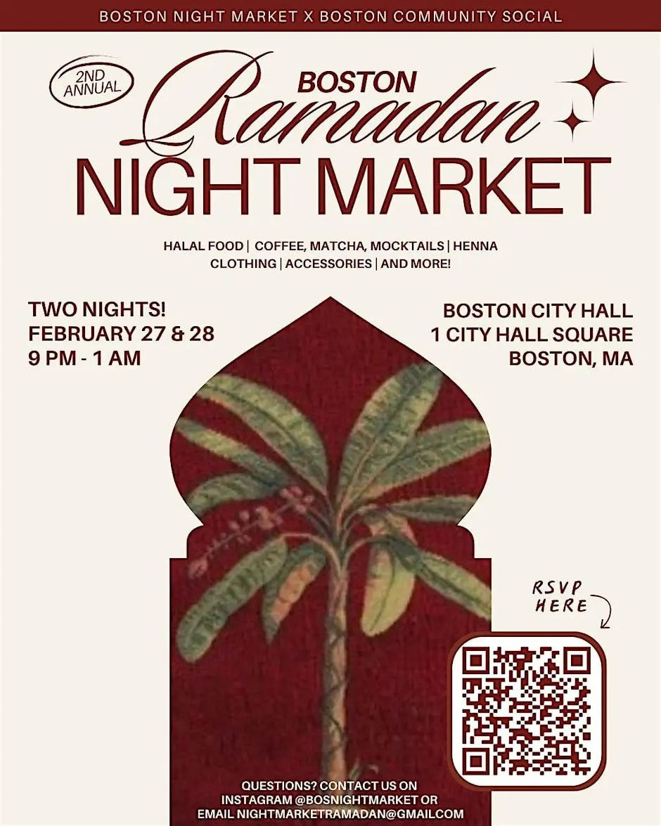 2Nd Annual Boston Ramadan Night Market [02/27/26] within Ramadan 2026 Calendar Boston
