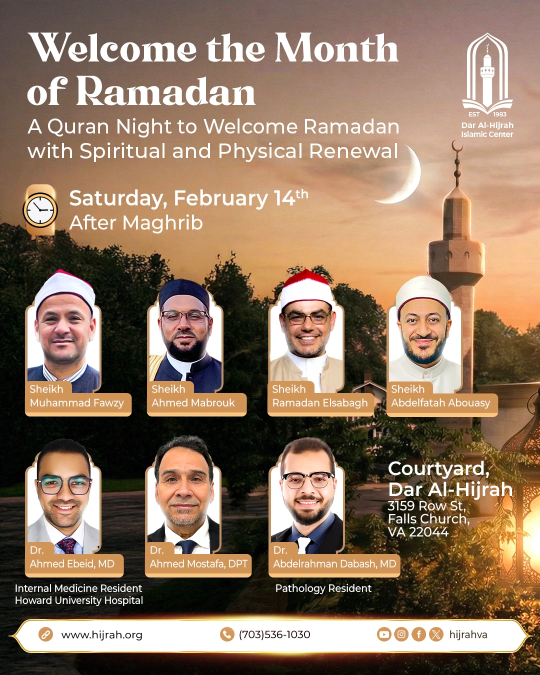 Dar Al- Hijrah Islamic Center pertaining to Dar Al Hijrah Ramadan Calendar 2026