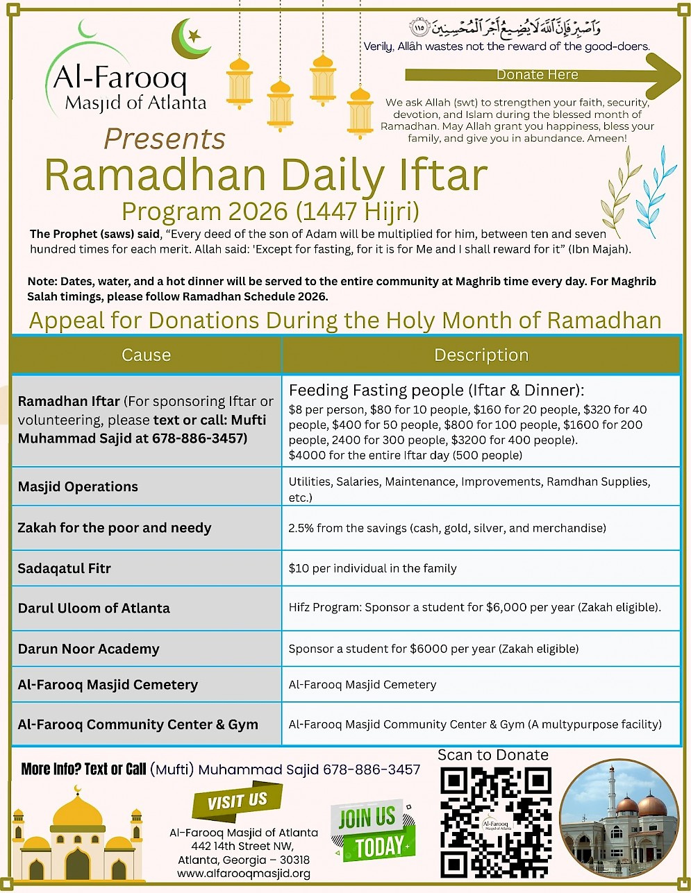 Home | Al-Farooq Masjid within Ramadan Calendar 2026 Atlanta Ga