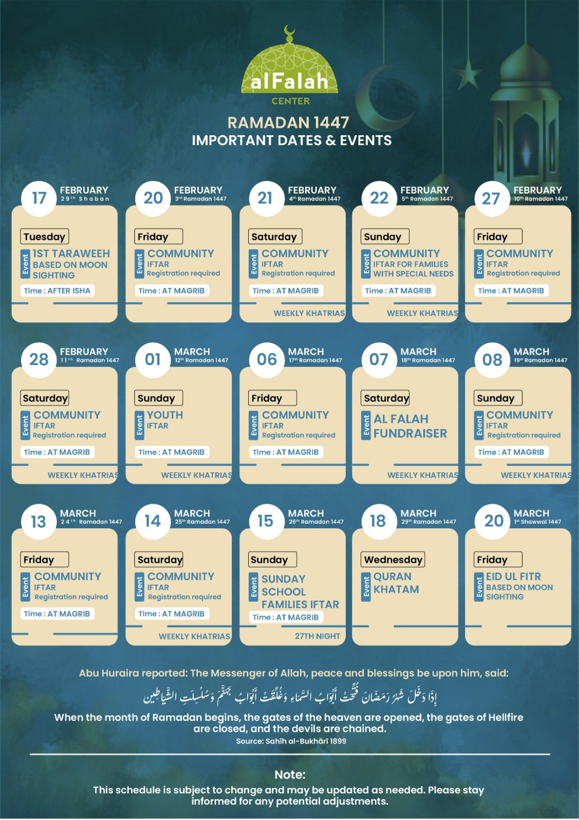Ramadan – Al Falah Center with Ramadan 2026 Calendar Nj