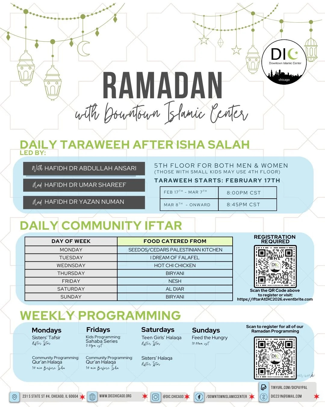 Ramadan — Downtown Islamic Center Of Chicago regarding Ramadan Calendar 2026 Chicago Il