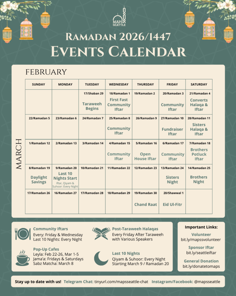 Ramadan Seattle - Maps inside Ramadan Calendar 2026 In Seattle